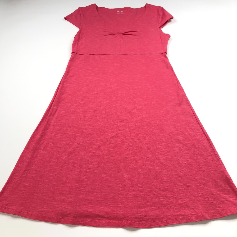 Horny Toad Medium Organic Cotton A-Line Cap Sleeve Cinched Knee Length Pink MINT